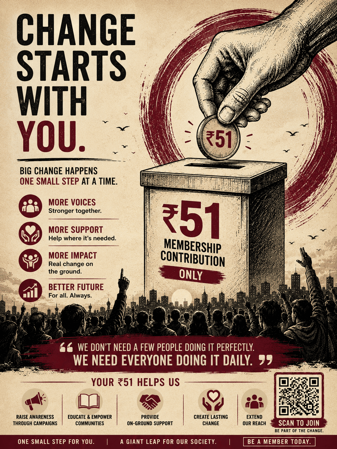 Change starts with you — ₹51 membership contribution, one time